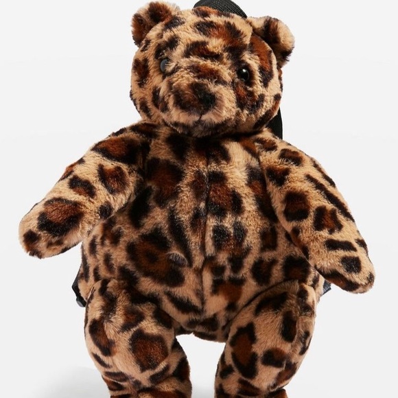 topshop leopard teddy bag
